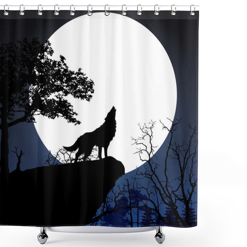 Personality  Howling To The Full Moon Shower Curtains