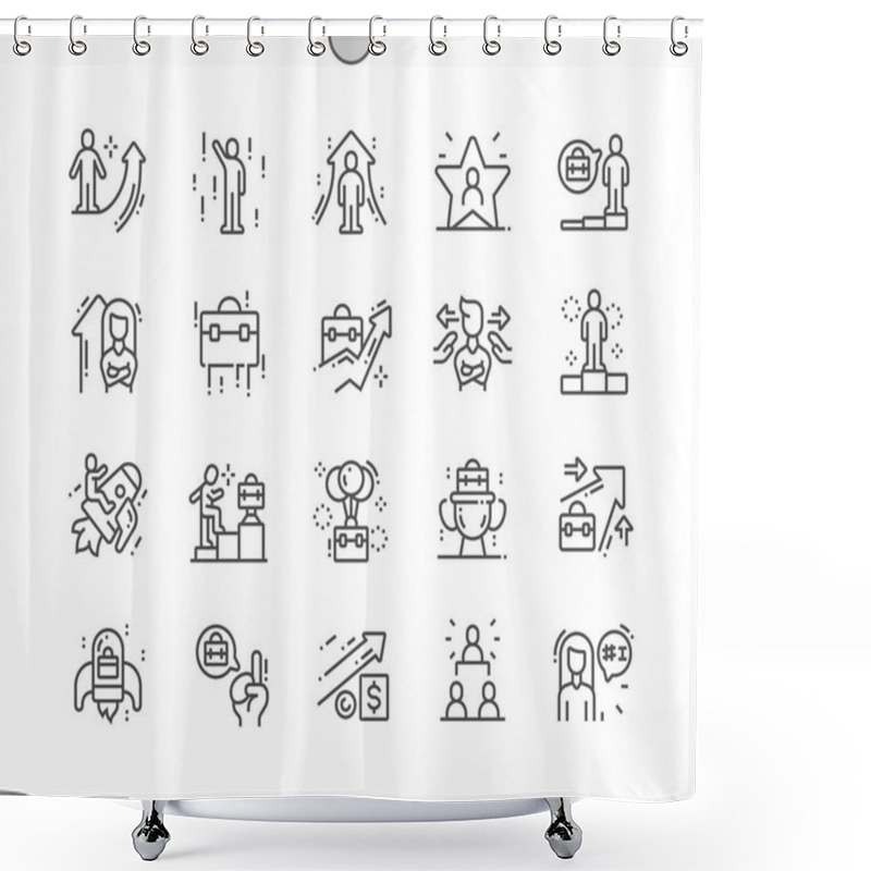 Personality  Career Path Well-crafted Pixel Perfect Vector Thin Line Icons 30 2x Grid For Web Graphics And Apps. Simple Minimal Pictogram Shower Curtains