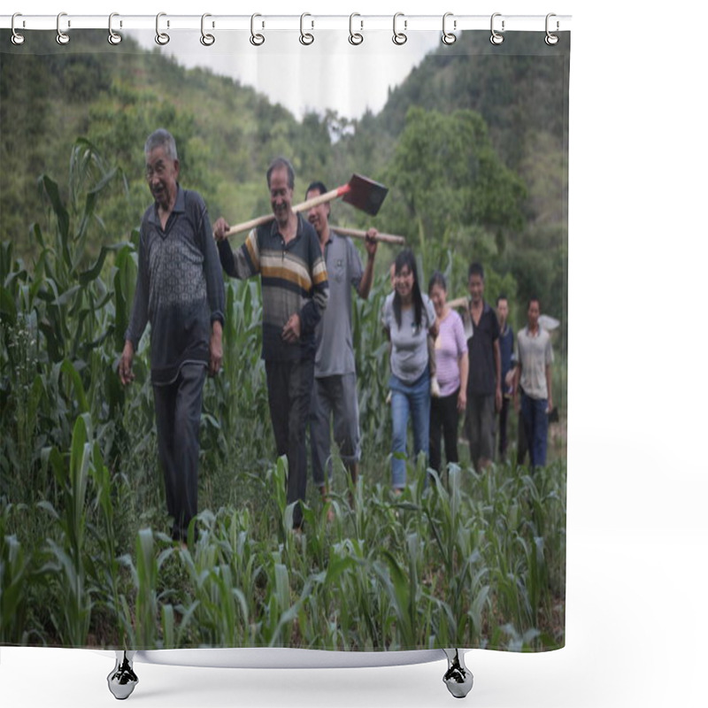 Personality  81-year-old Chinese Man Huang Dafa Leads Villagers To Chisel About 10 Kilometers Of Irrigation Channels Into The Vertical Sides Of Three Karst Mountains In Caowangba Village, Zunyi City, Southwest China's Guizhou Province, 20 June 2016 Shower Curtains