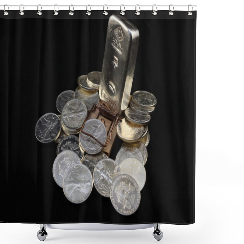 Personality  Silver Bullion - Risk Shower Curtains