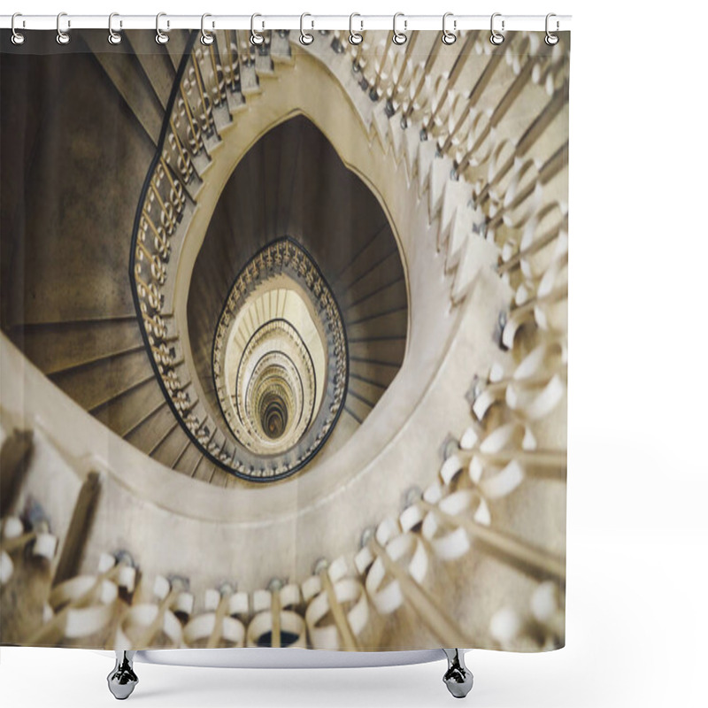 Personality  Very Deep Descending Spiral Staircase Shower Curtains