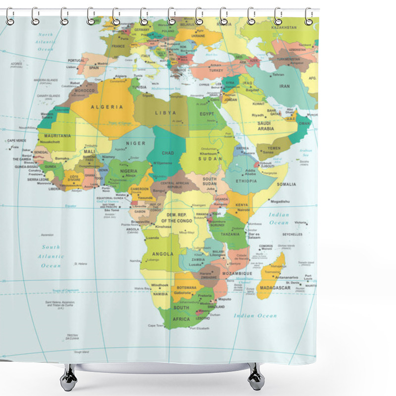 Personality  Africa - Map - Illustration. Shower Curtains