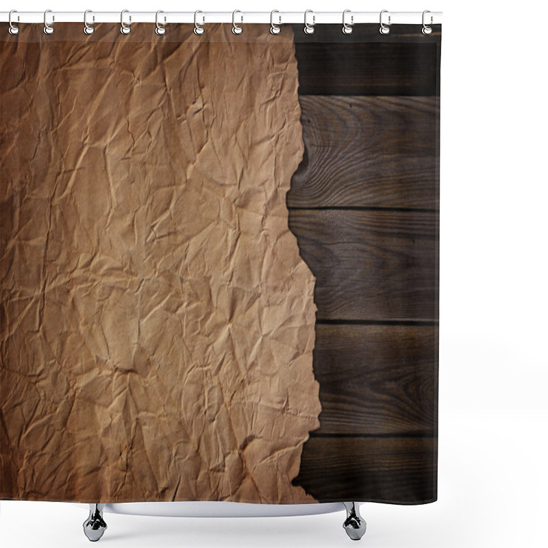 Personality  Old Scorched Paper On The Wooden Texture Shower Curtains