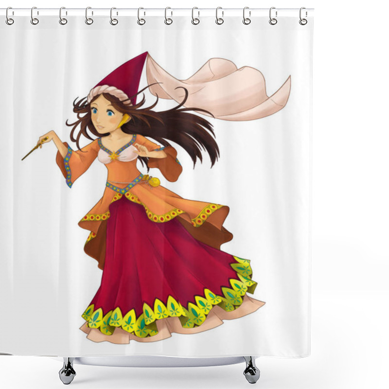 Personality  Cartoon Princess Or Sorceress Character Shower Curtains