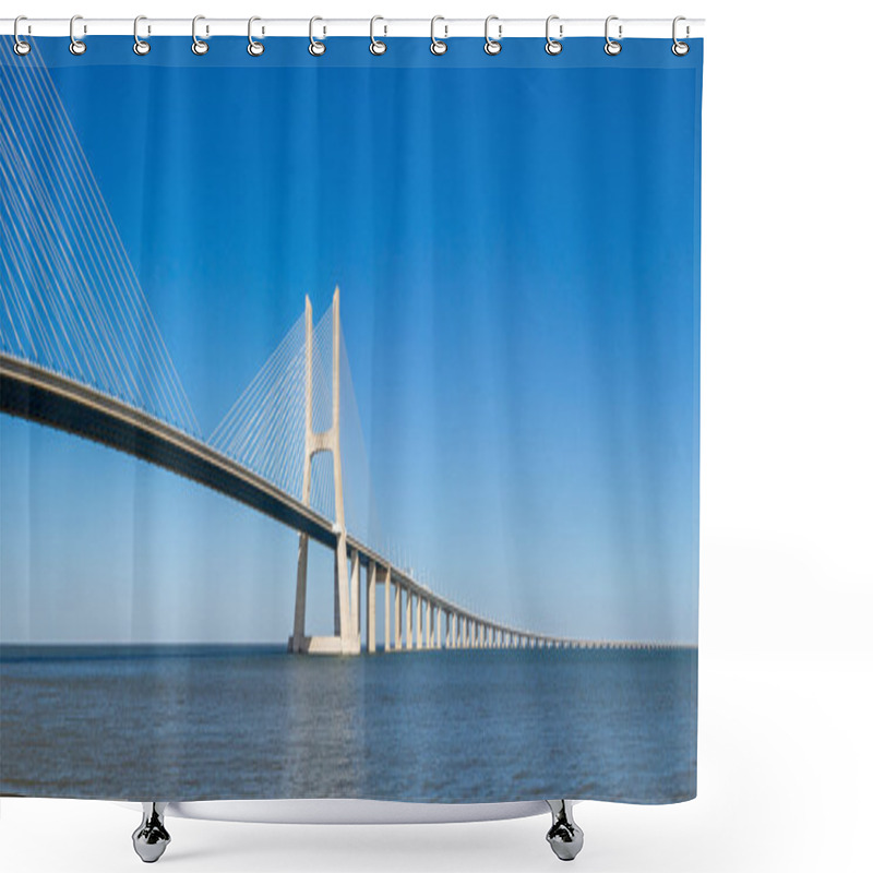 Personality  Vasco Da Gama Bridge In Lisbon Shower Curtains