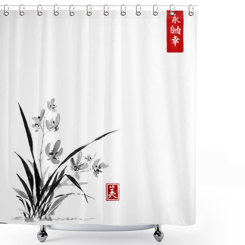 Personality  Wild Orchid Flowers Shower Curtains