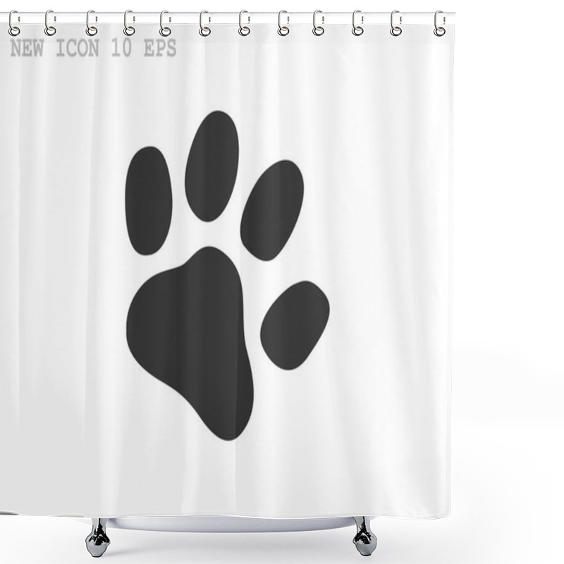 Personality  Dog Paw Track Simple Icon Shower Curtains