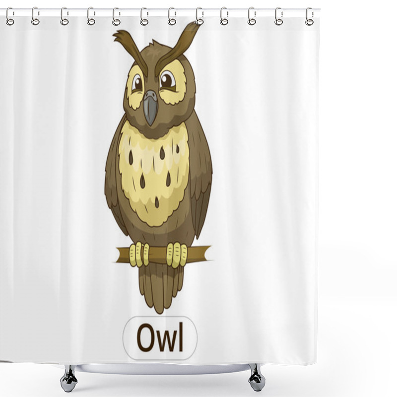 Personality  Forest Owl Bird Cartoon  Vector Illustration Shower Curtains