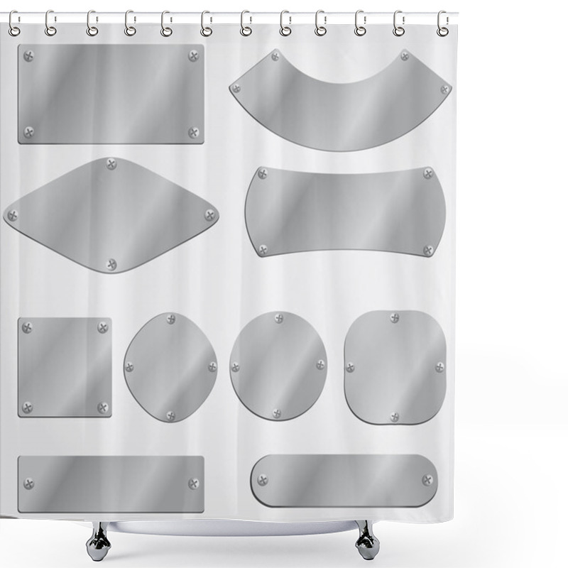 Personality  Vector Metal Plates Set, Grouped Objects, Fully Editable Shower Curtains