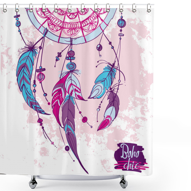 Personality  Hand-drawn Ethnic Dream Catcher Shower Curtains