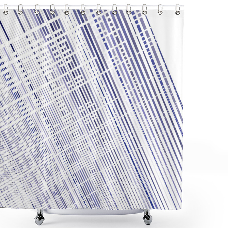 Personality  Grid, Mesh With Intermittent, Dashed Lines. Intersecting Dynamic Shower Curtains