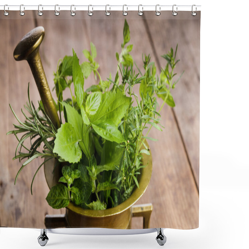 Personality  Fresh Herbs Shower Curtains