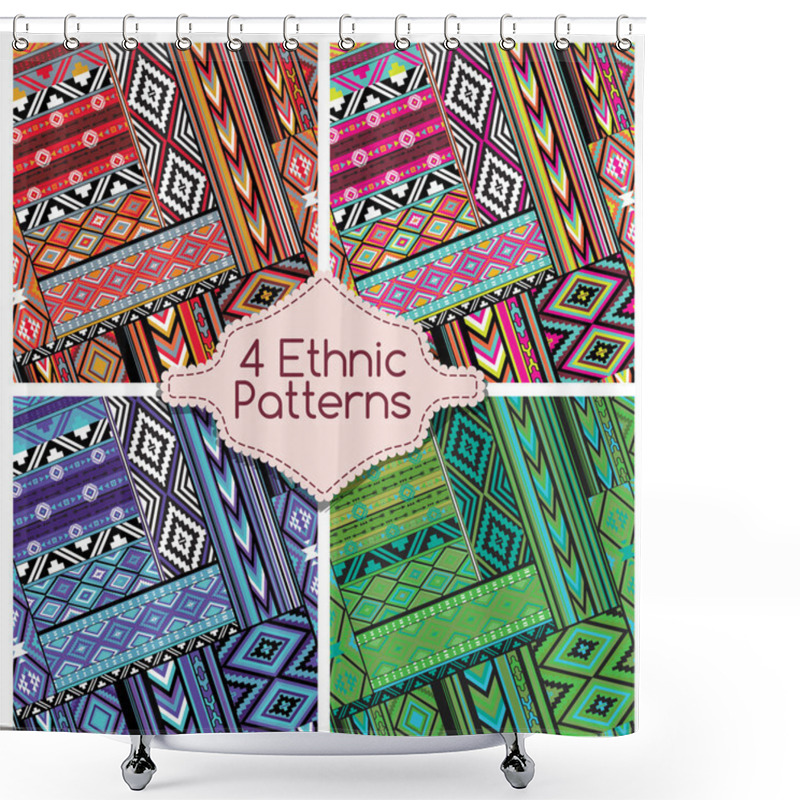 Personality  Four Ethnic Tribes Patterns Ornament Shower Curtains