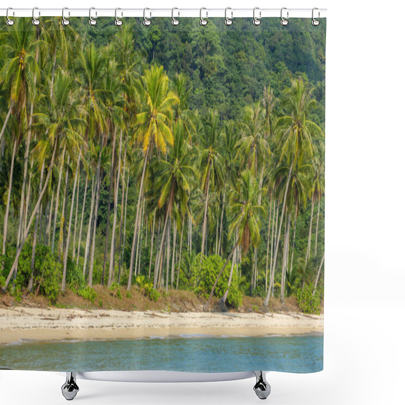 Personality  Palm Trees On Beautiful Tropical Beach On Koh Kood Island In Thailand Shower Curtains