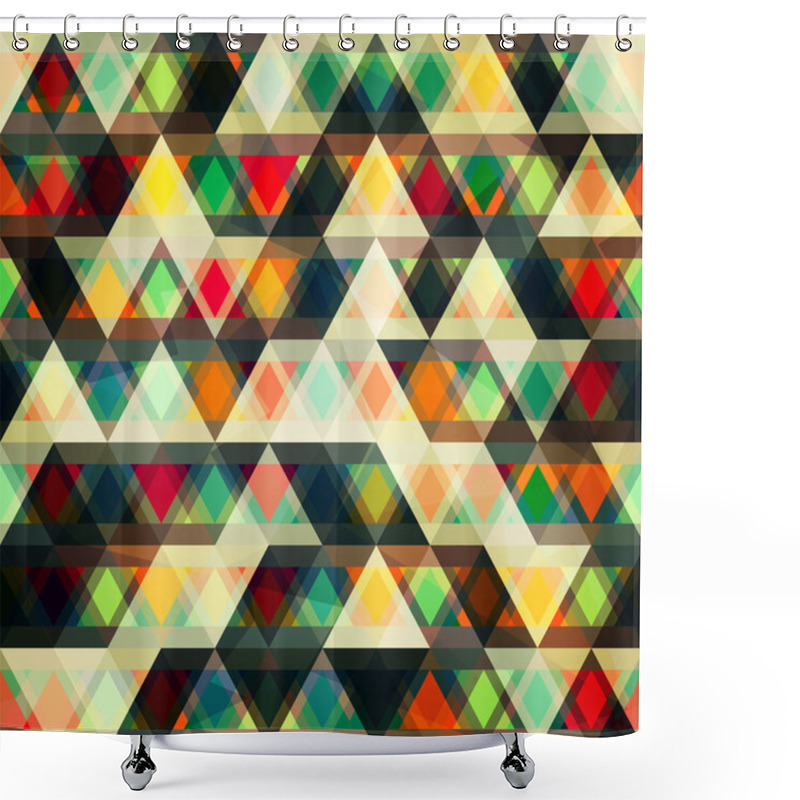 Personality  Mosaic Triangles Seamless Pattern Shower Curtains