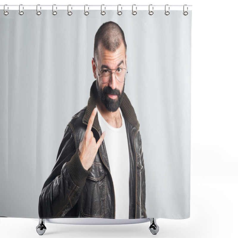 Personality  Handsome Man Over Isolated Background Shower Curtains