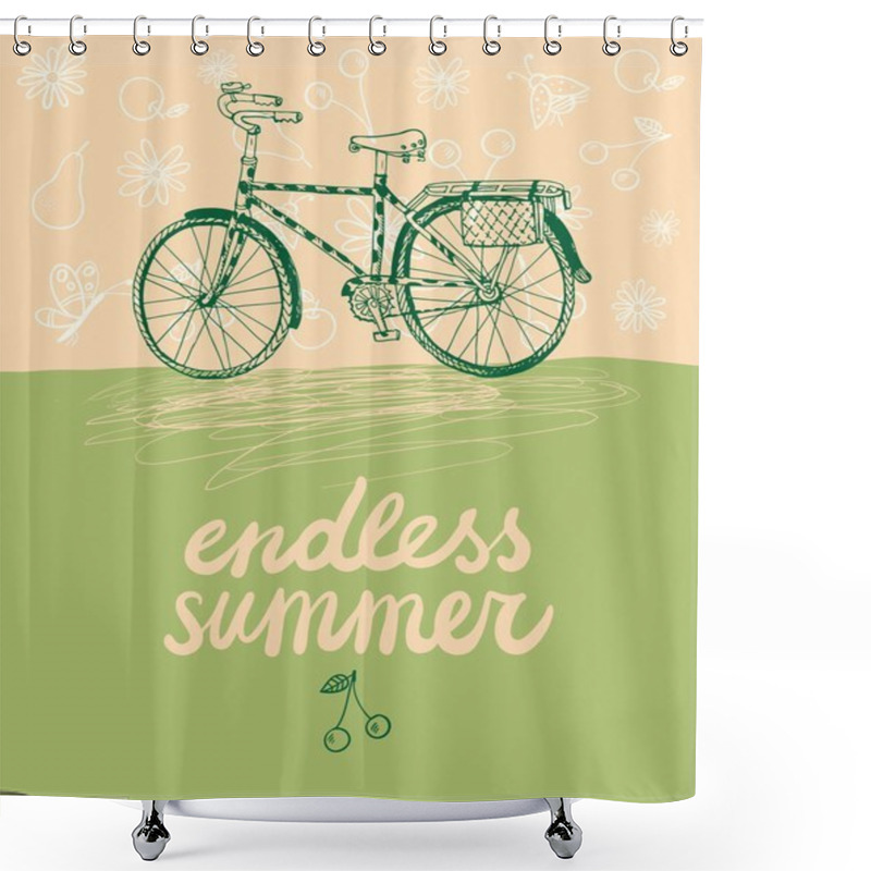 Personality  Summer City Bicycle Shower Curtains