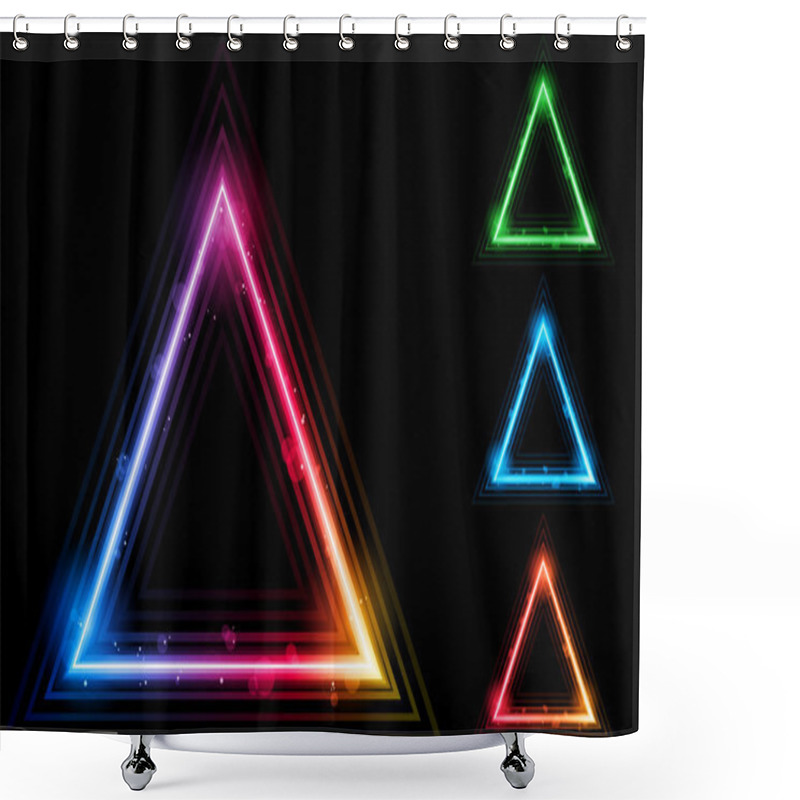 Personality  Set Of Neon Laser Triangle Border Shower Curtains