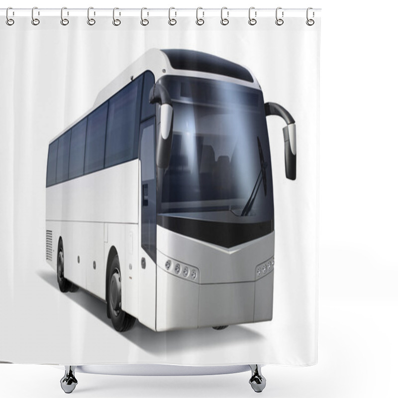 Personality  Bus Isolated On White Background Shower Curtains