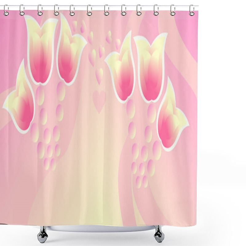 Personality  Vector Background With Tulips Shower Curtains