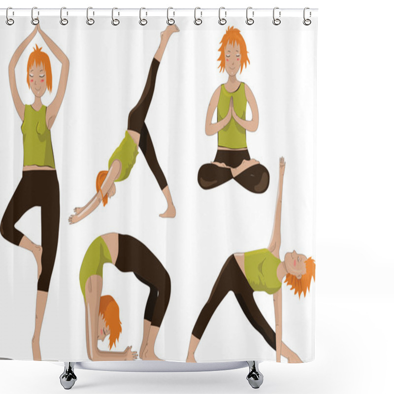 Personality  Yoga Girls Shower Curtains