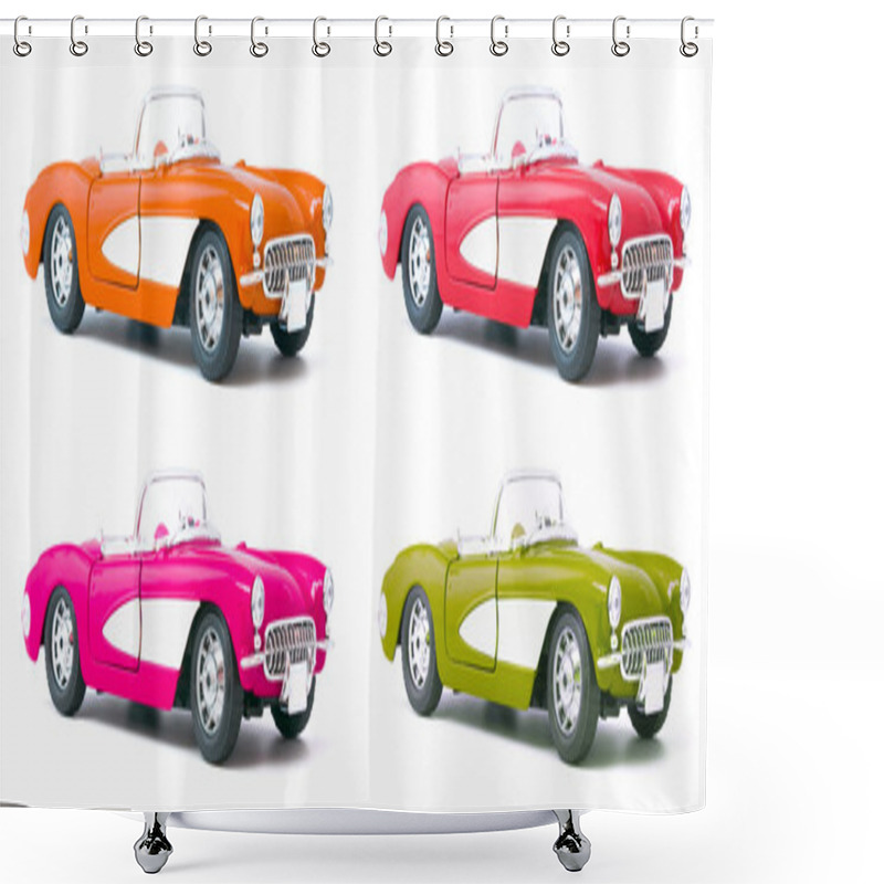 Personality  Set Of Four Toy Model Cars Shower Curtains