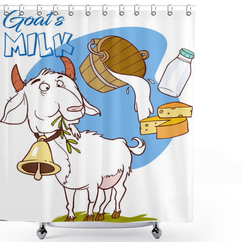 Personality   Vector Illustrationof A  Goats Milk Big Stock Shower Curtains