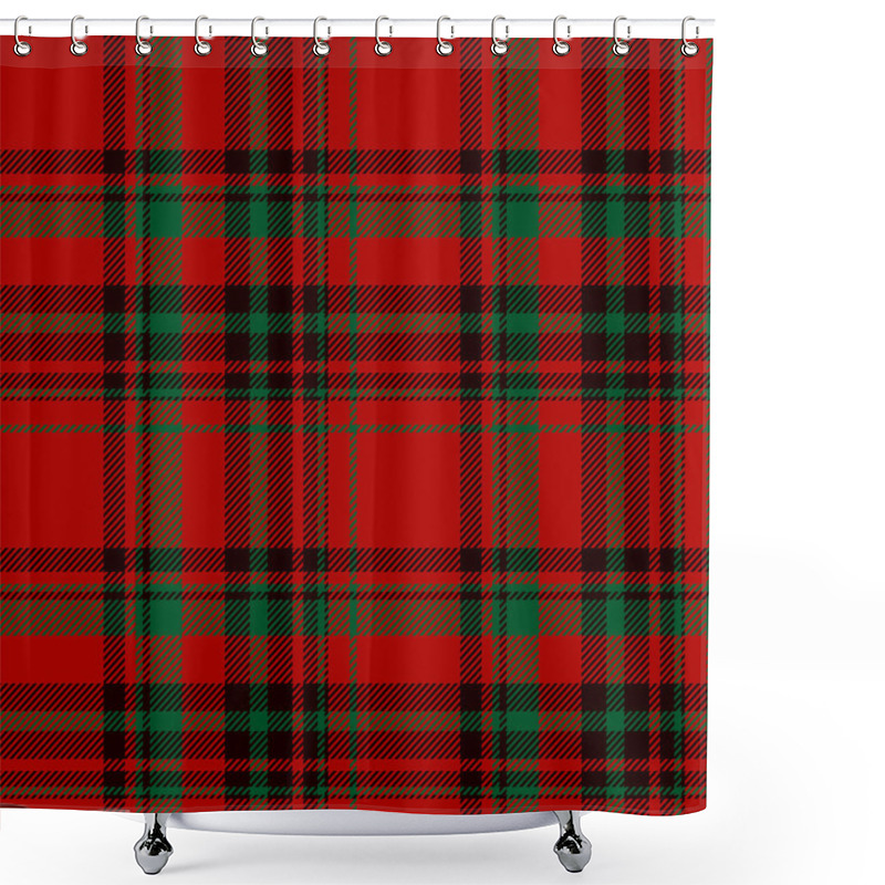 Personality  Plaid Seamless Pattern In Red. Check Fabric Texture. Vector Textile Print Design. Shower Curtains