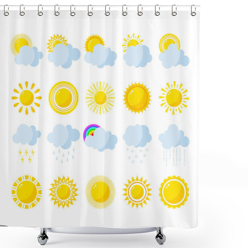 Personality  Set Of Weather Icons Vector. Shower Curtains