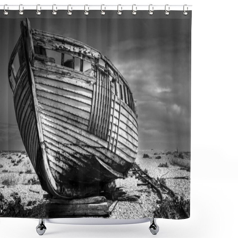 Personality  Old Fishing Boat. Shower Curtains