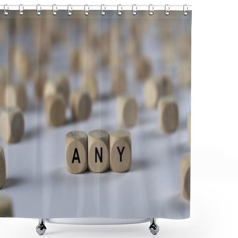 Personality  Any   Cube With Letters, Sign With Wooden Cubes Shower Curtains