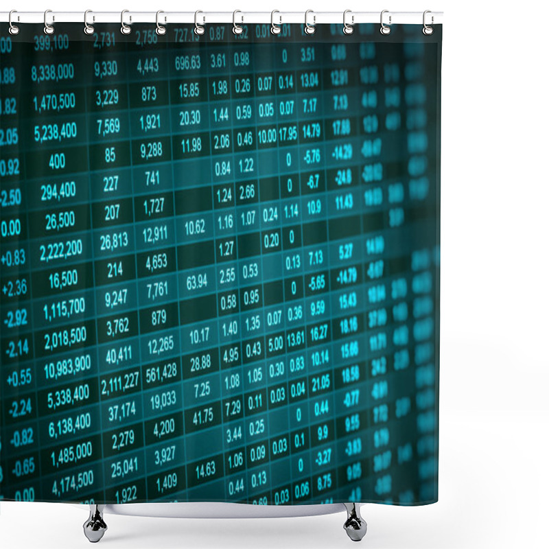 Personality  Graph Of Stock Market Data And Financial With Stock Analysis Ind Shower Curtains