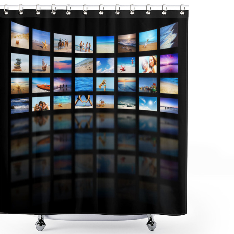 Personality  Modern TV Screens Panel Shower Curtains