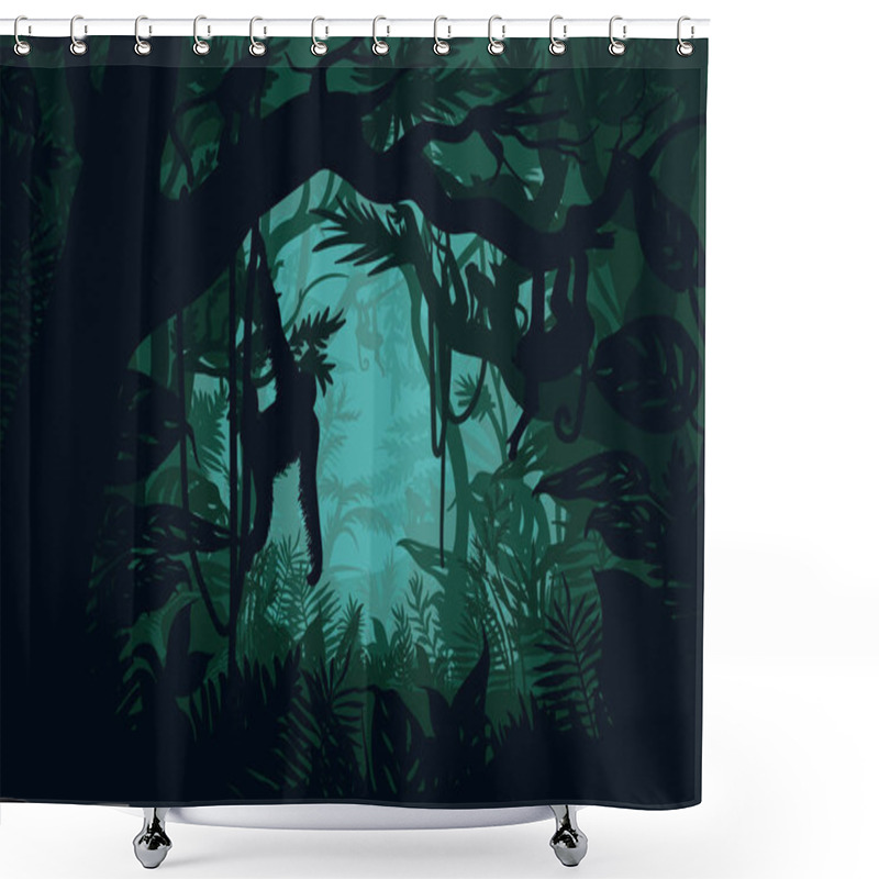 Personality  Natural Jungle Landscape Template Shower Curtains