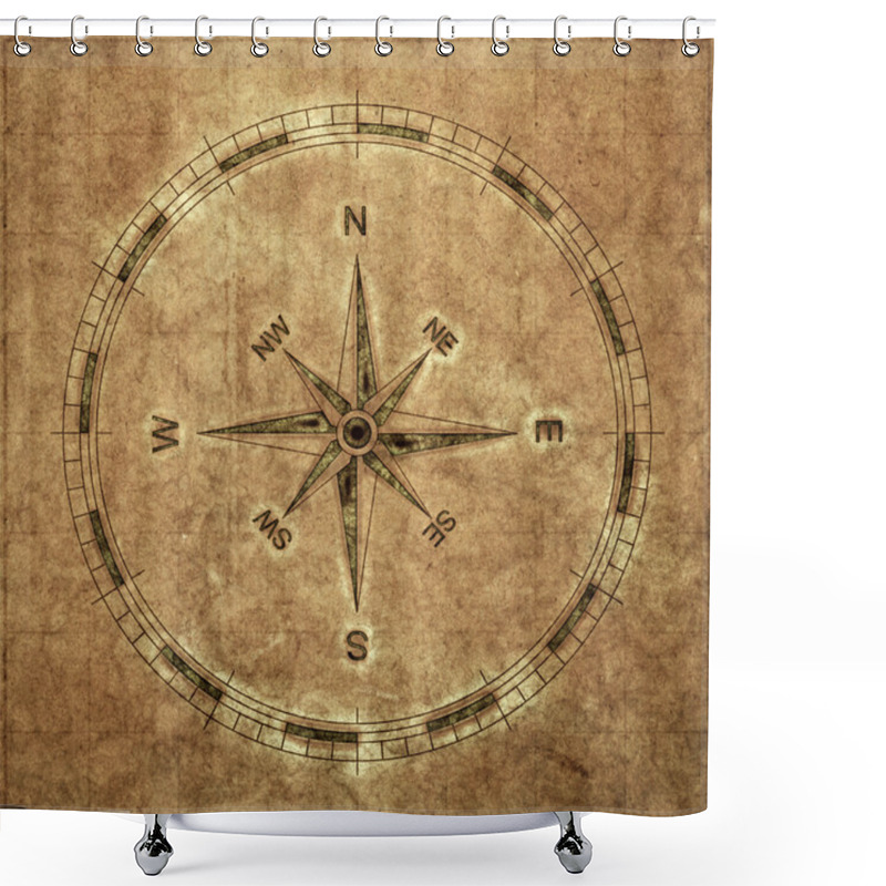 Personality  Old Compass Shower Curtains