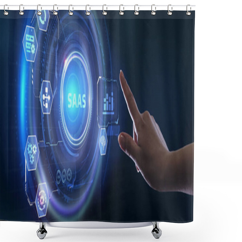 Personality  Software As A Service SaaS. Software Concept. Business, Modern T Shower Curtains