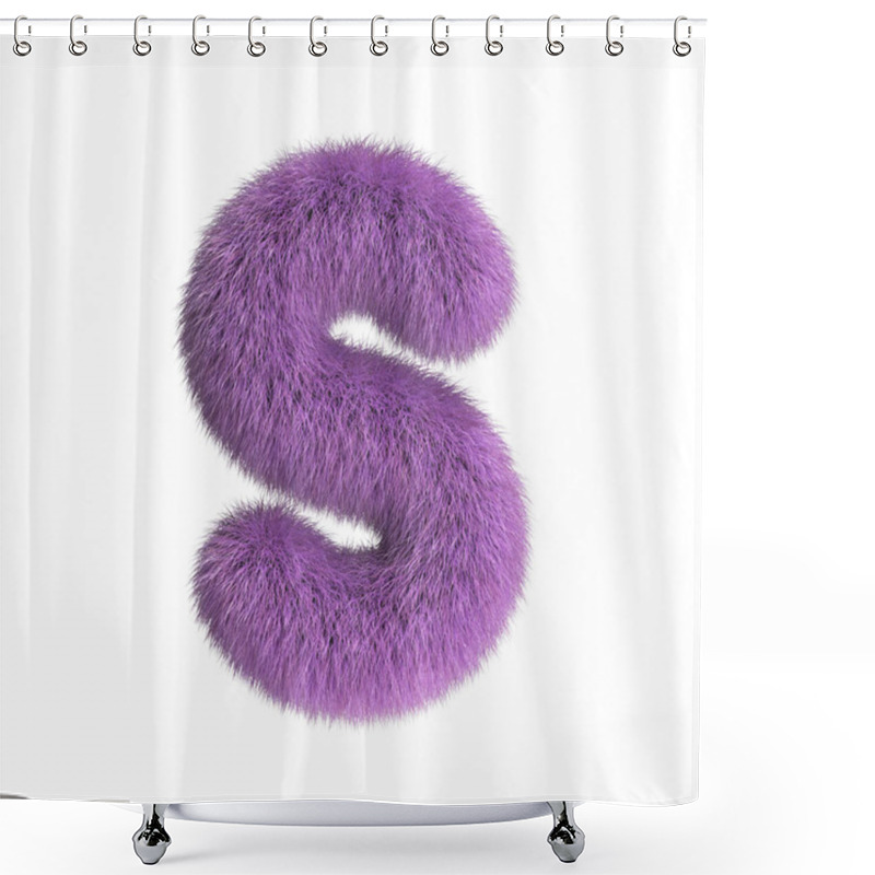 Personality  Hairy Font, Furry Alphabet, 3d Rendering, Letter S Shower Curtains