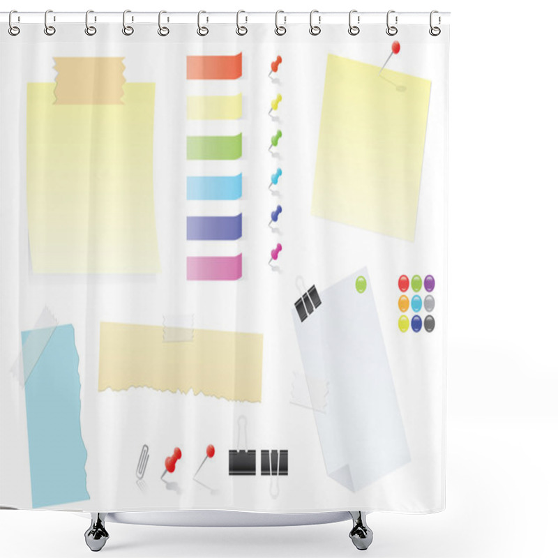 Personality  Paper Notes And Post-It Stickers Office Supply Set Shower Curtains