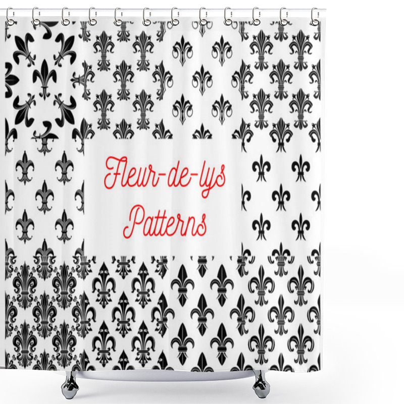 Personality  Royal French Lily Fleur-de-lys Seamless Patterns Shower Curtains