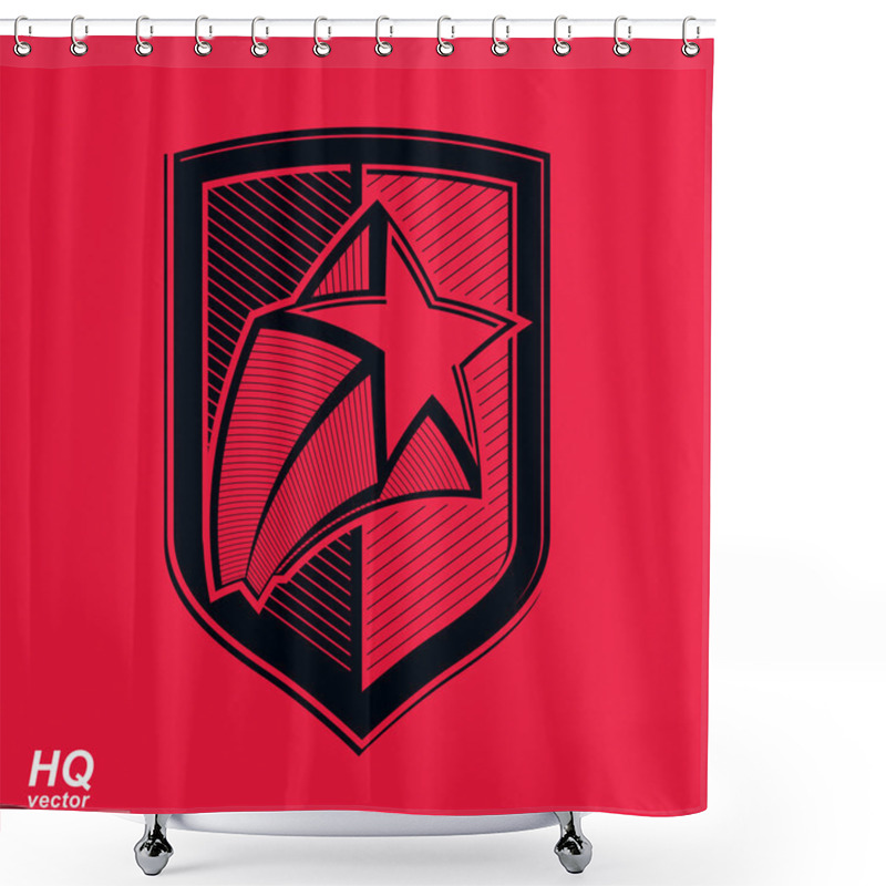 Personality  Military Shield With Military Shield With Shower Curtains