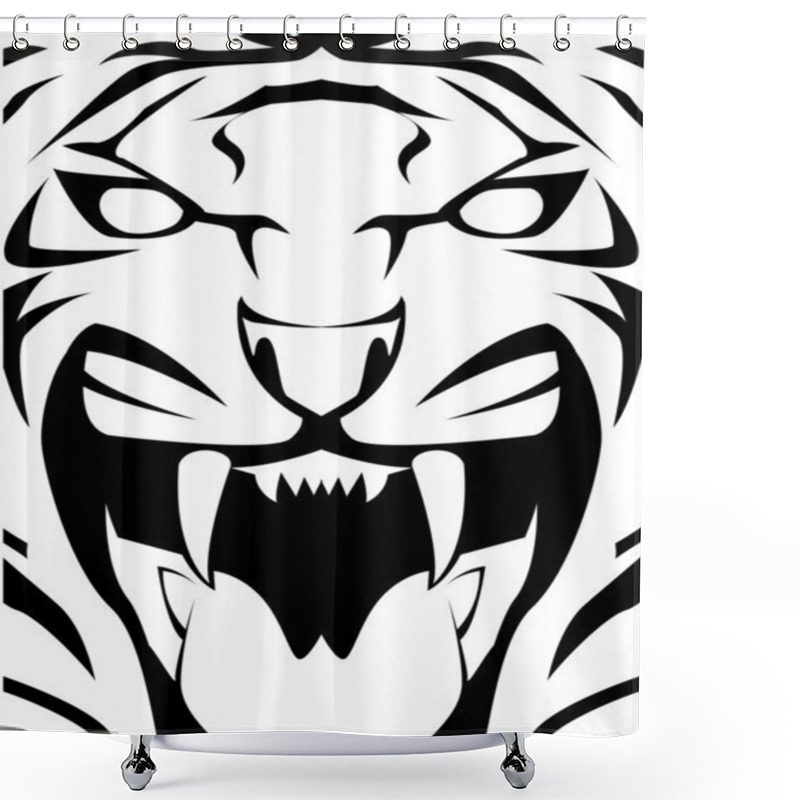 Personality  Vector Illustration Of Tiger Shower Curtains