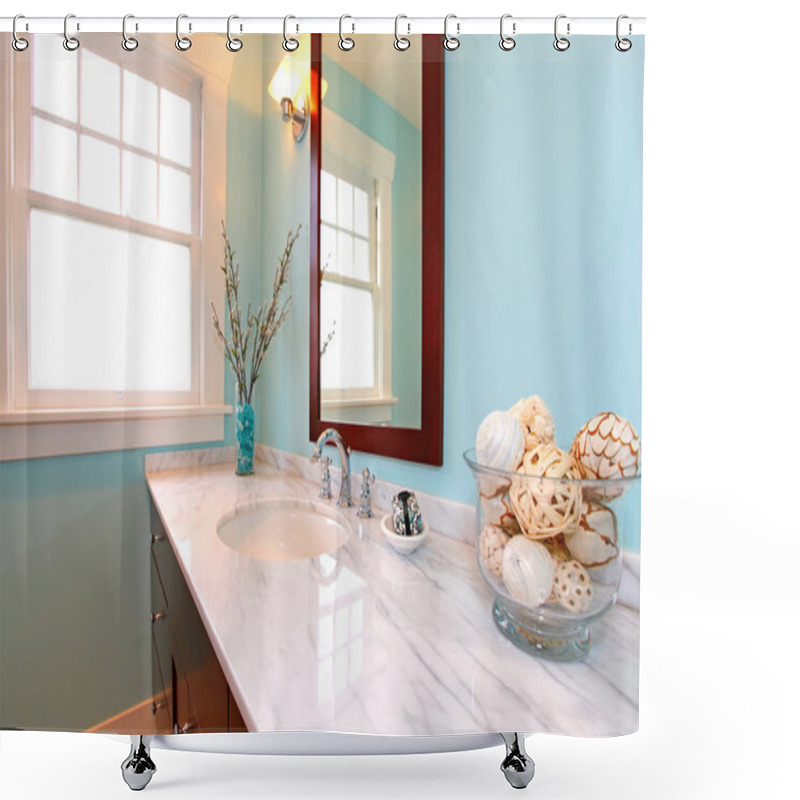 Personality  Modern Blue Fresh New Bathroom Sink Shower Curtains