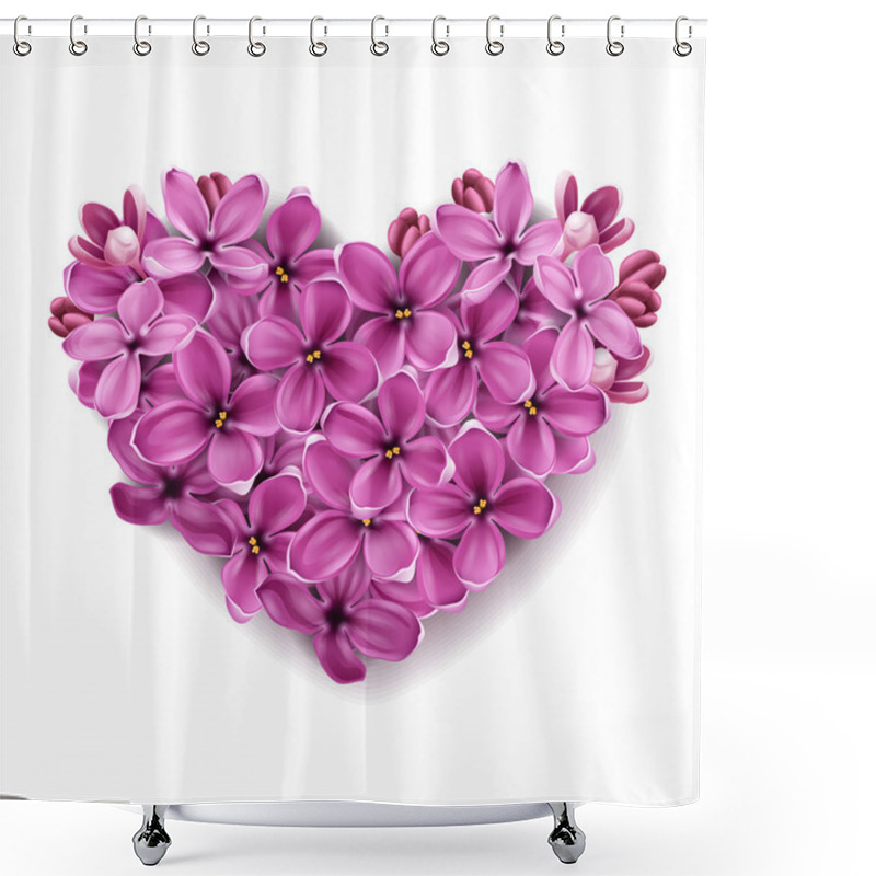 Personality  Heart From Flowers Of A Lilac. Shower Curtains