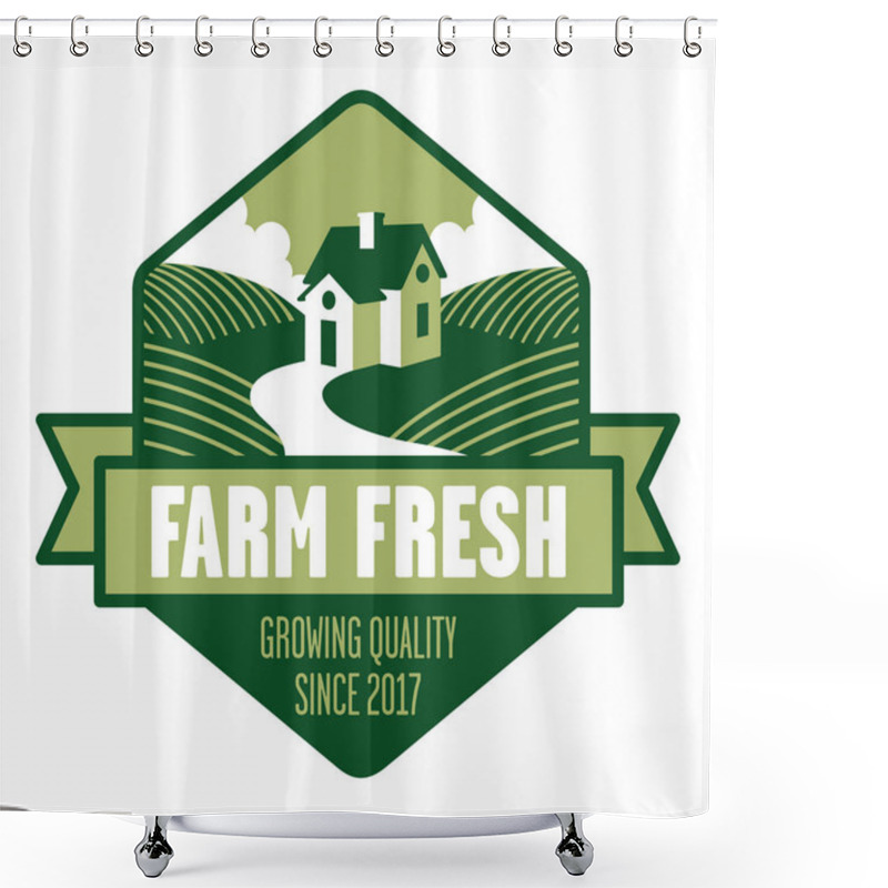 Personality  Farm Fresh Logo Shower Curtains