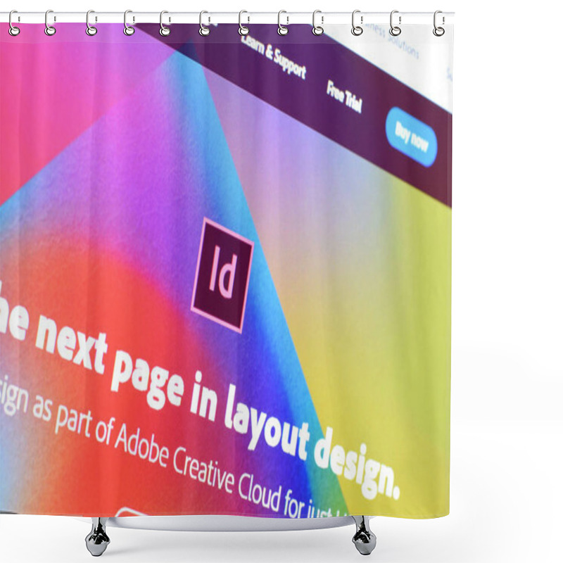 Personality  Web Page Of Adobe Indesign Product On Official Website On The Display Of PC Shower Curtains