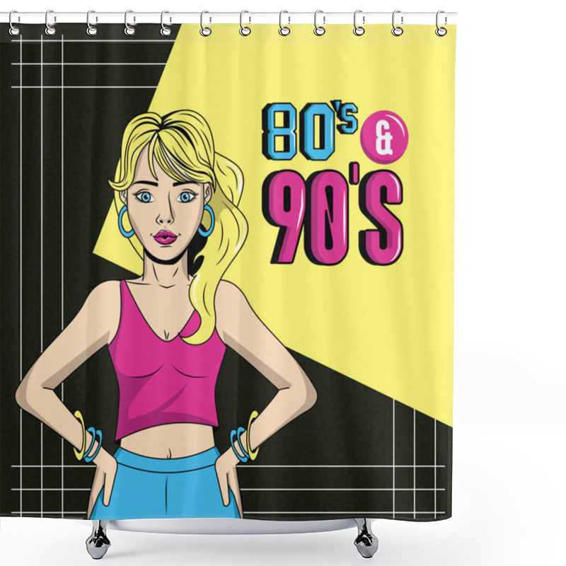 Personality  Eighties And Nineties Style Shower Curtains