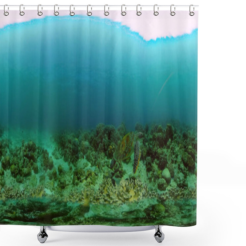 Personality  The Underwater World Of A Coral Reef. Philippines. Virtual Reality 360 Shower Curtains