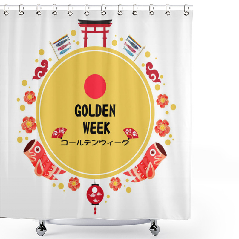 Personality  Golden Week Vector Illustration.  Also Known As Golden Week Which Is A Holiday Period In Japan From 29 April To 5 May Containing Multiple Public Holidays Shower Curtains