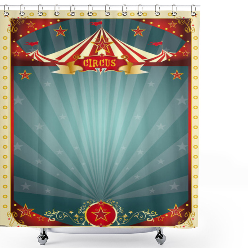 Personality  Cream Retro Circus Background Shower Curtains