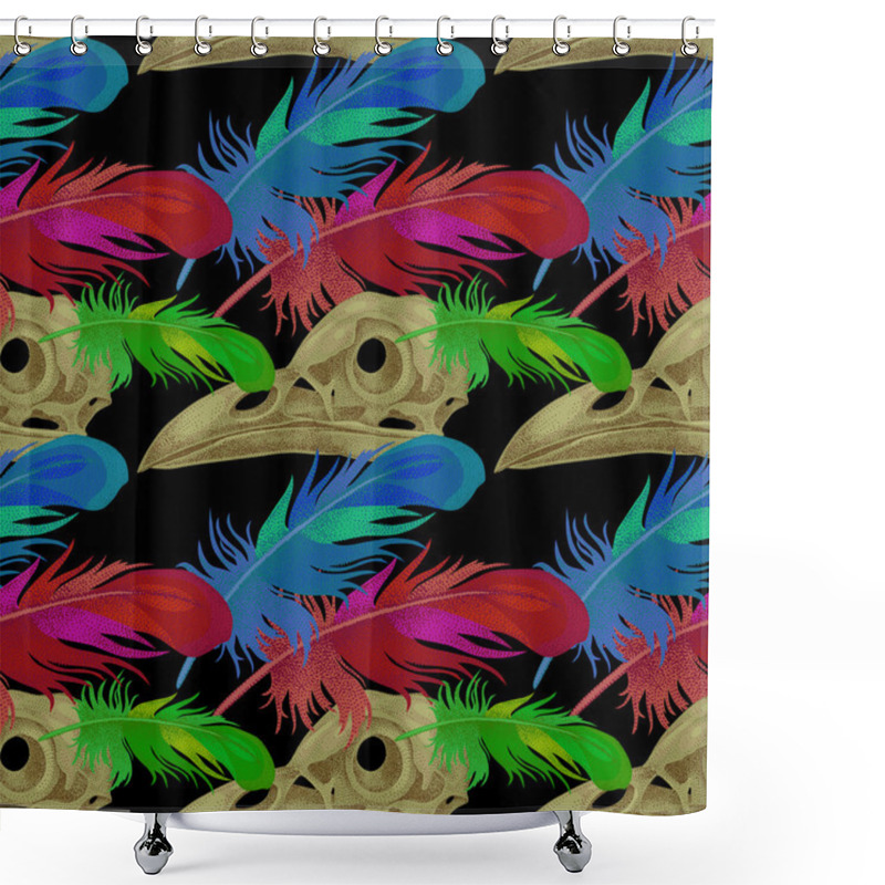 Personality  Seamless Background With Skulls. Shower Curtains